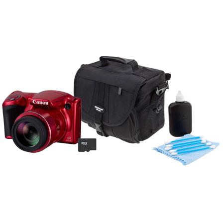 Canon PowerShot SX410 IS Digital Camera, Red with Basic Accessory Bundle