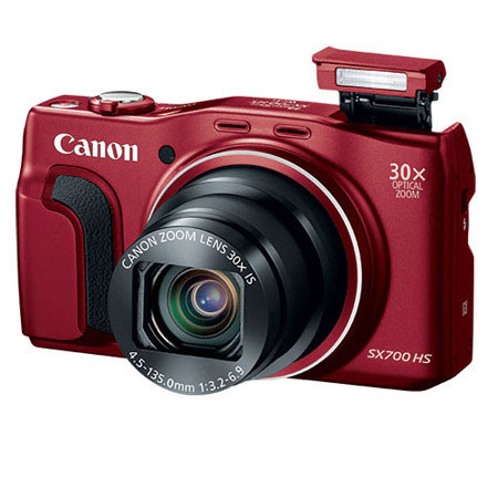 Canon PowerShot SX700 HS Digital Camera, 16.1MP, Red