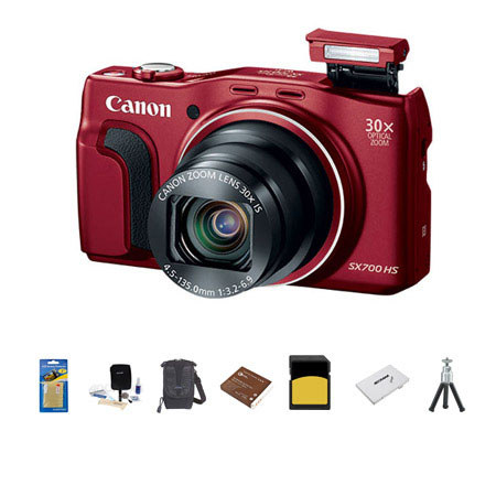 Canon PowerShot SX700 HS Digital Camera ,RED With Upgrade Accessory bundle