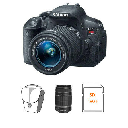 Canon T5i Camera w/18-55mm / 55-250mm STM Lenses, Promotional Bundle