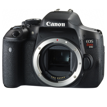 Canon EOS Rebel T6i DSLR Camera Body, 3" Touchscreen LCD, 1/8" Microphone, AV/USB Multi, HDMI C, Built-In Wi-Fi, NFC