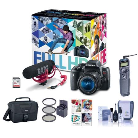 Canon EOS Rebel T6i DSLR with 18-55mm STM Lens, Free Accessories and Audio Kit