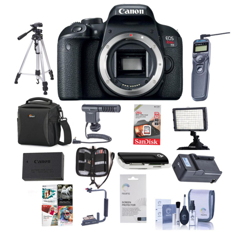Canon EOS Rebel T7i DSLR Camera Body With Pro Accessory Bundle