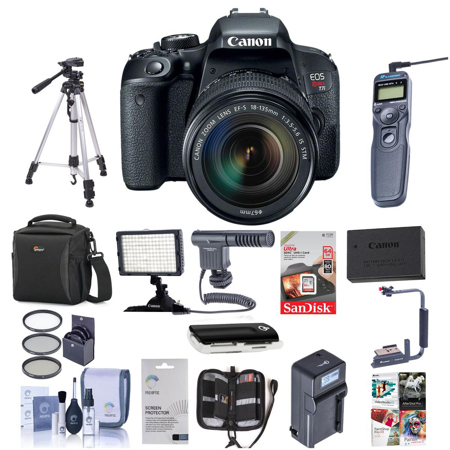 Canon EOS Rebel T7i DSLR with 18-135mm STM Lens with Pro Accessory Bundle