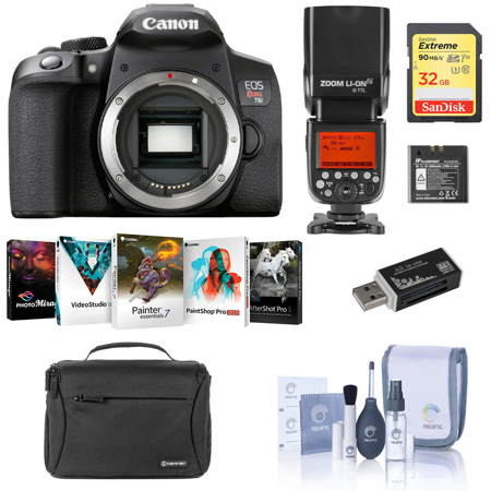 Canon EOS Rebel T8i DSLR Camera Body - With Accessory Flash Kit