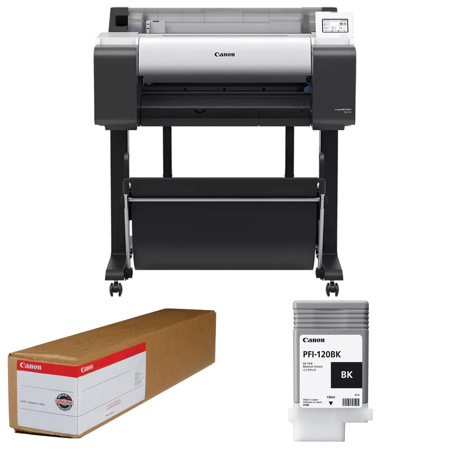 Canon imagePROGRAF TM-250 24" Wireless Inkjet Printer w/24"x100'Paper, PGBK Ink