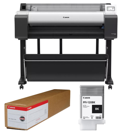 Canon imagePROGRAF TM-350 36" Wireless Inkjet Printer w/24"x100'Paper, PGBK Ink