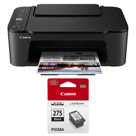 Canon PIXMA TS3520 AIO Color Inkjet Printer, Black, Bundle with Black Ink Pack