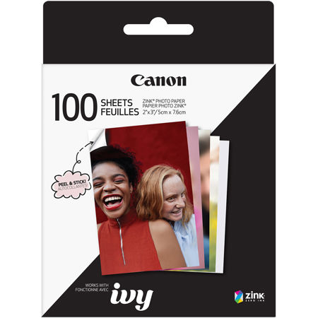 Canon 2x3" ZINK Photo Sticker Paper Pack, 100 Sheets