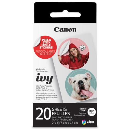 Canon ZINK Pre-Cut Circle Sticker Paper,2 Pack-10x Sheet,1x Smart Sheet per Pack