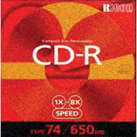 Ricoh CD-R Recordable Media, 650 mb, 1x - 8x Speed, Single Disc. #333090
