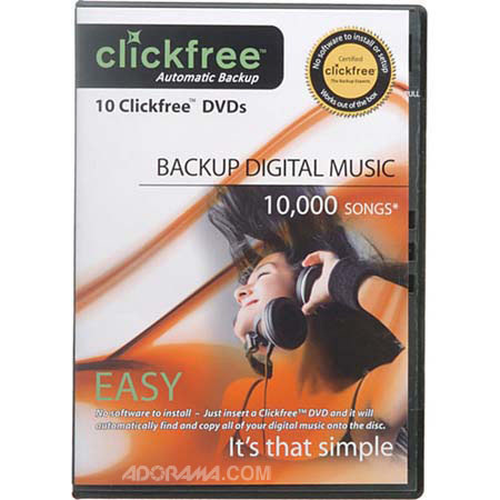 Clickfree DVD20010, DVD Music Backup Software for Windows, Pack of Ten 4.5 GB Discs