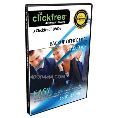 Clickfree DVD300 Office Auto Backup DVDs, 4.5 GB, Single layer DVD+R & Single Write Only Media, 3 Pack
