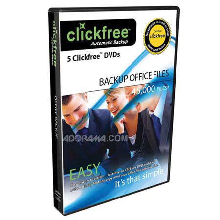 Clickfree DVD300 Office Auto Backup DVDs, 4.5 GB Capacity, Single layer DVD+R & Single Write Only Media, 5 Pack