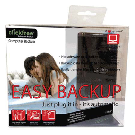 Clickfree HD701 Auto Backup Portable Ext HDD, 120GB