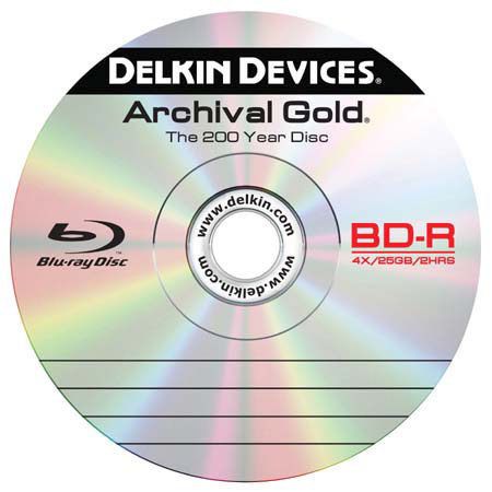 Delkin Devices BD-R 25-Pack 4x Blu-ray Archival Gold Disc 4x