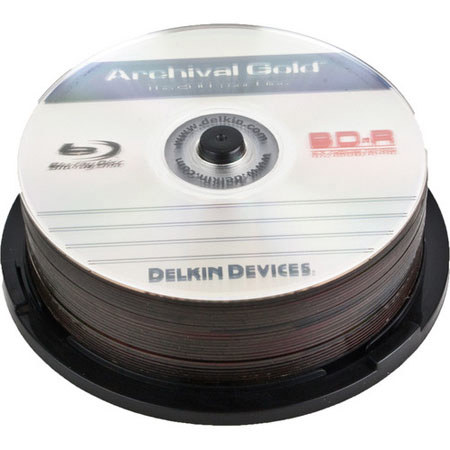 Delkin Devices 6x BD-R Archival Gold Blu-ray Recordable Disc, 25 Pack Spindle