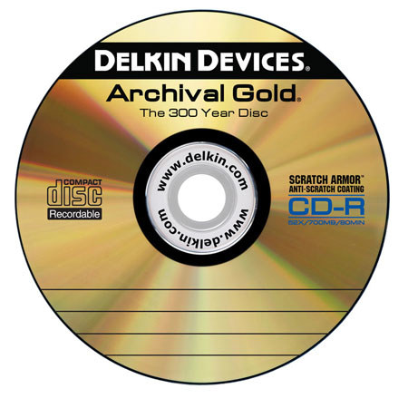 Delkin Devices CD-R Archival Gold, 700MB 80min, 25 Pack