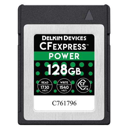 Delkin Devices 128GB CFexpress POWER Memory Card, 1730MB/s Read, 1540MB/s Write