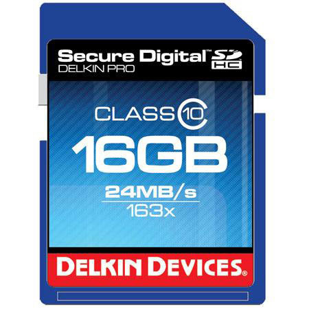 Delkin 16GB Secure Digital HC (SDHC) 163x Class 10 Memory Cards - Two-Pack