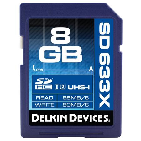 Delkin Devices 8GB Elite 633 Class 10, Secure Digital (SDHC) UHS-I 633x Memory