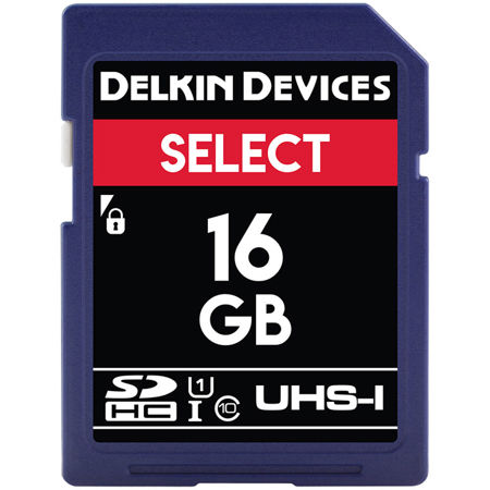 Delkin Devices Select 16GB UHS-I Class 10 U1 V10 SDHC 163x Memory Card