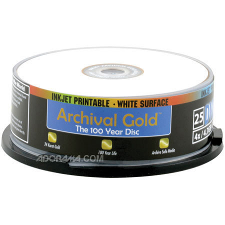 Delkin Devices DVD-R Archival Gold, 4.7GB, 25 Pack
