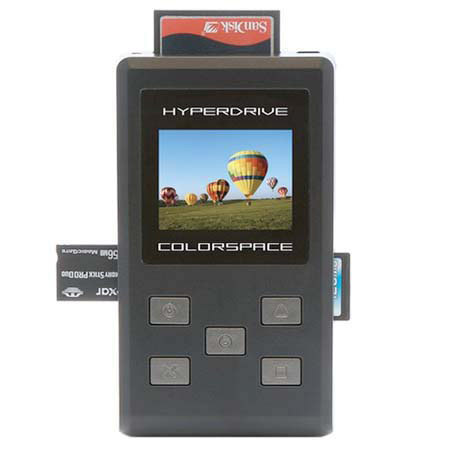 HyperDrive Sanho HyperDrive ColorSpace 250 GB Photo Backup Storage &amp; Viewer, Supports 18 Memory Card Formats