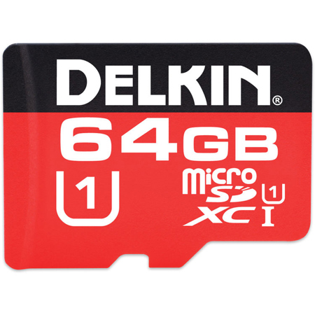 Delkin Devices 64GB microSDXC Memory Card 375X UHS-I with microSD Adapter