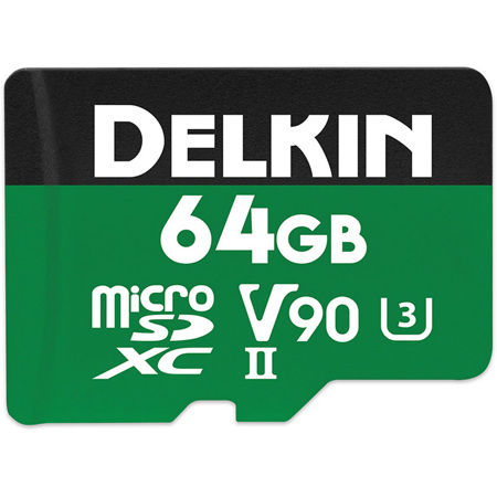 Delkin Devices Power 64GB UHS-II U3/V90 microSDXC Memory Card with microSD to SD Adapter