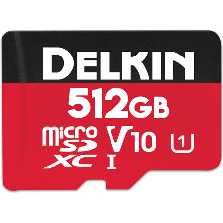 Delkin Devices Select 512GB UHS-I U1/V10 microSDXC Memory Card with microSD to SD Adapter