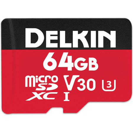 Delkin Devices Select 64GB UHS-I U3/V30 microSDXC Memory Card with microSD to SD Adapter