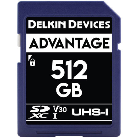 Delkin Devices Advantage 512GB UHS-I Class 10 U3 V30 SDXC 633x Memory Card