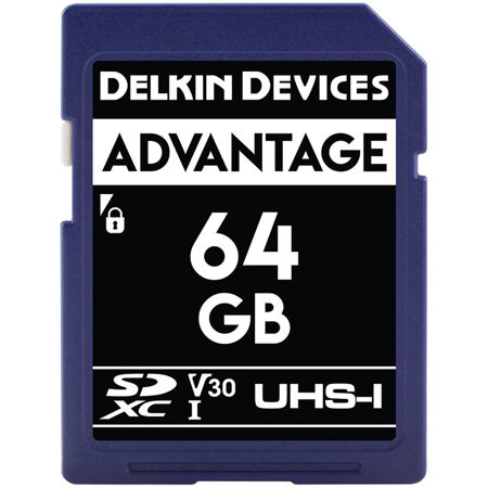 Delkin Devices Advantage 64GB UHS-I Class 10 U3 V30 SDXC 633x Memory Card