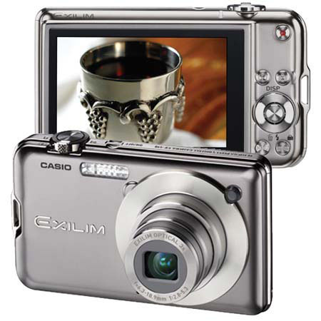 Casio Exilim Card EX-S10 Super Slim Digital Camera, 10.1 MP, 3x Optical Zoom, 4x Digital Zoom, Wide 2.7" Super Clear LCD, Silver