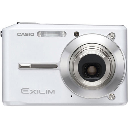 Casio Exilim EX-S500-WE Digital Camera, 5mp, 3x Optical, 4x Digital Zoom with 2.2" inch LCD Screen - White Finish