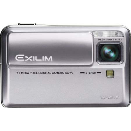 Casio Exilim EX-V7 Digital Camera, 7.2MP,7x Opt Zm,Slvr