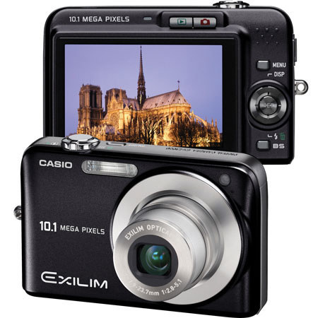 Casio EX-Z1050BE Exilim Zoom Digital Camera, 10.1 Megapixel, 3x Optical Zoom, 4x Digital Zoom, 2.6" LCD, Black