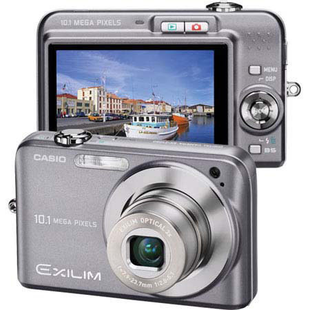 Casio Exilim EX-Z1080 Digital Camera, 10.1MP, 3x Optical & 4x Digital Zoom, YouTube Mode, 2.6" TFT Color Wide LCD Screen, Gray