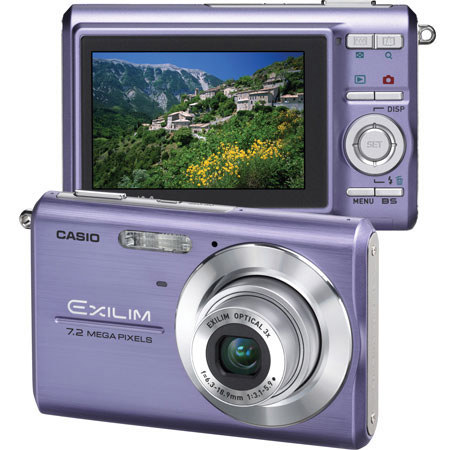 Casio EX-Z75BE Exilim Zoom Digital Camera, 7.2 Megapixel, 3x Optical Zoom, 4x Digital Zoom, 2.5: LCD Screen, Blue