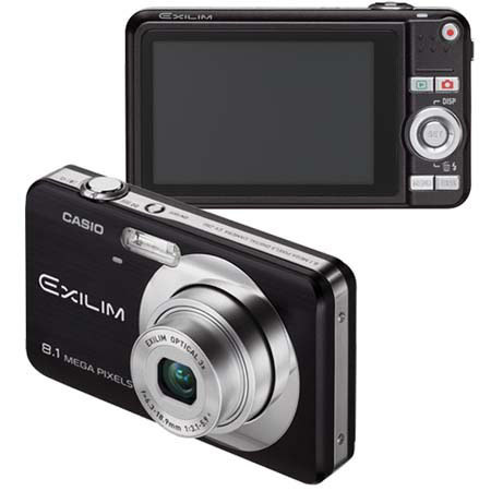 Casio Exilim Zoom EX-Z80 Digital Camera, 8.1 Megapixel, 3x Optical Zoom, 4x Digital Zoom, 2.6" LCD, Black