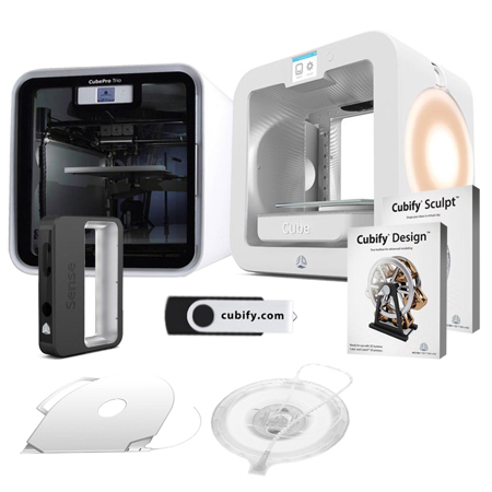 3D Systems Cube 3rd Gen. & CubePro Trio 3D Printers, Museum & Library Pack