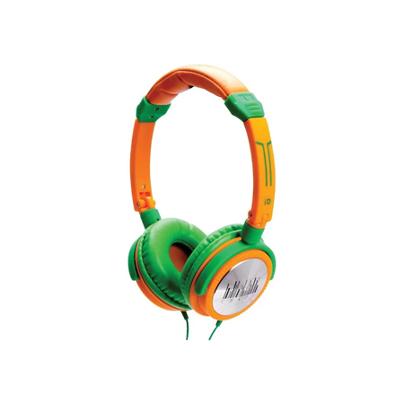 IDANCE Crazy Portable Articulated On-Ear Headphones with Inline Mic Green/Orange
