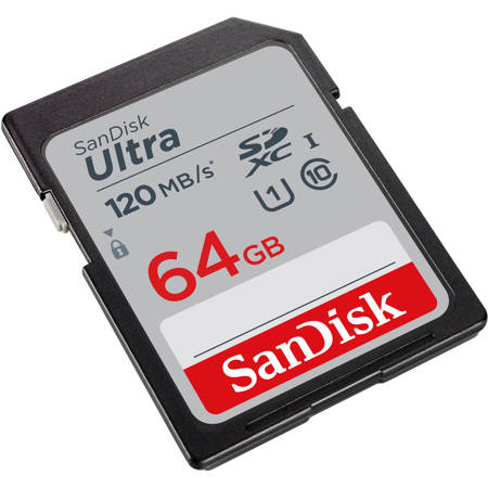SanDisk 64GB Ultra UHS-I Class 10 U1 SDXC Memory Card, 120MB/s