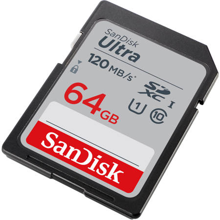 SanDisk 64GB Ultra UHS-I Class 10 U1 SDXC Memory Card, 120MB/s