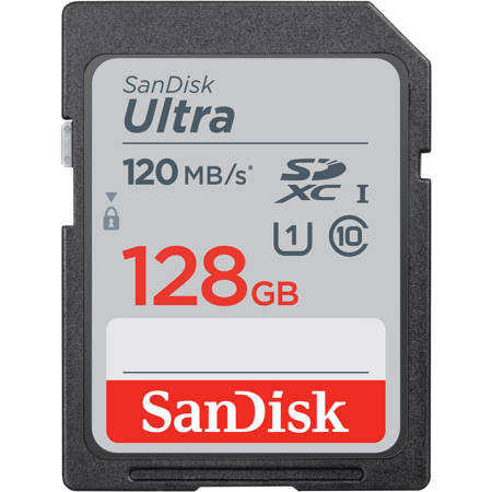 SanDisk 128GB Ultra UHS-I Class 10 U1 SDXC Memory Card,120MB/s Read,10MB/s Write