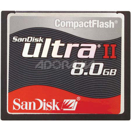 SanDisk 8 GB, 60x Speed Ultra II Compact Flash Memory Card.