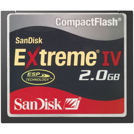 SanDisk 2 GB Extreme IV Compact Flash Memory Card.