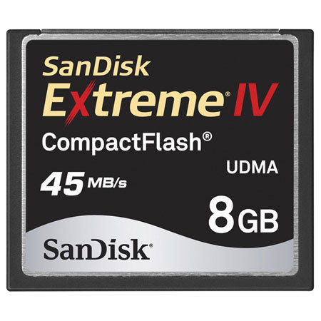 SanDisk 8GB Extreme IV Compact Flash Memory Card.
