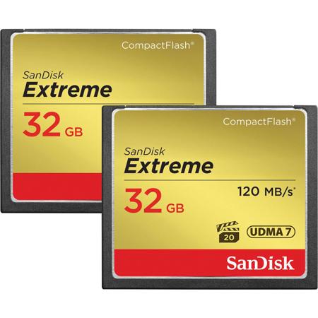 SanDisk 32GB Extreme UDMA 7 CF Memory Card (2 pack)